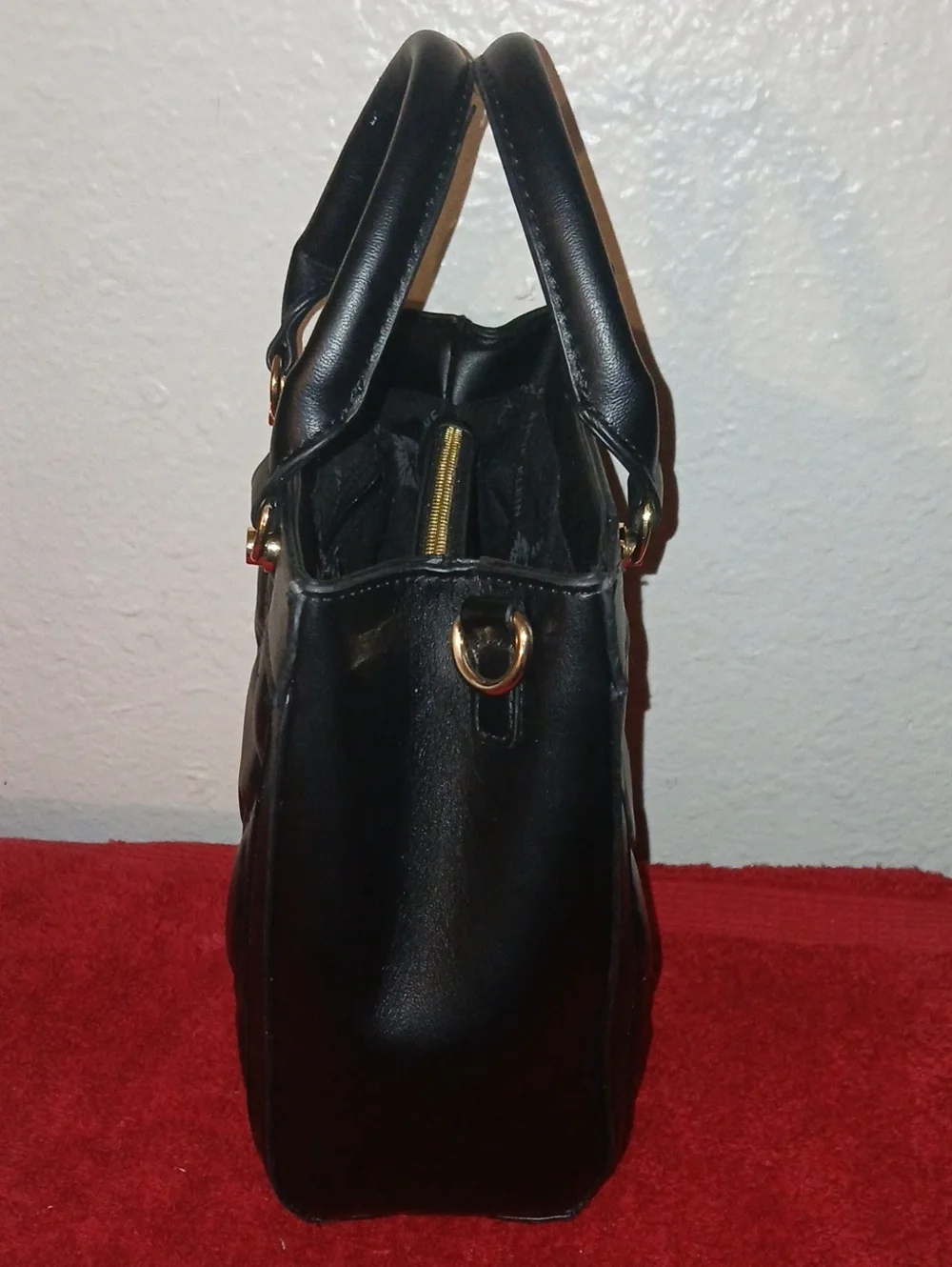 Anne Klein Black Quilted Satchel Bag